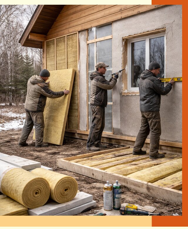 Утепление дачного дома в Саяногорске от 4865 руб/м2 — недорого | ТепломастерСнг