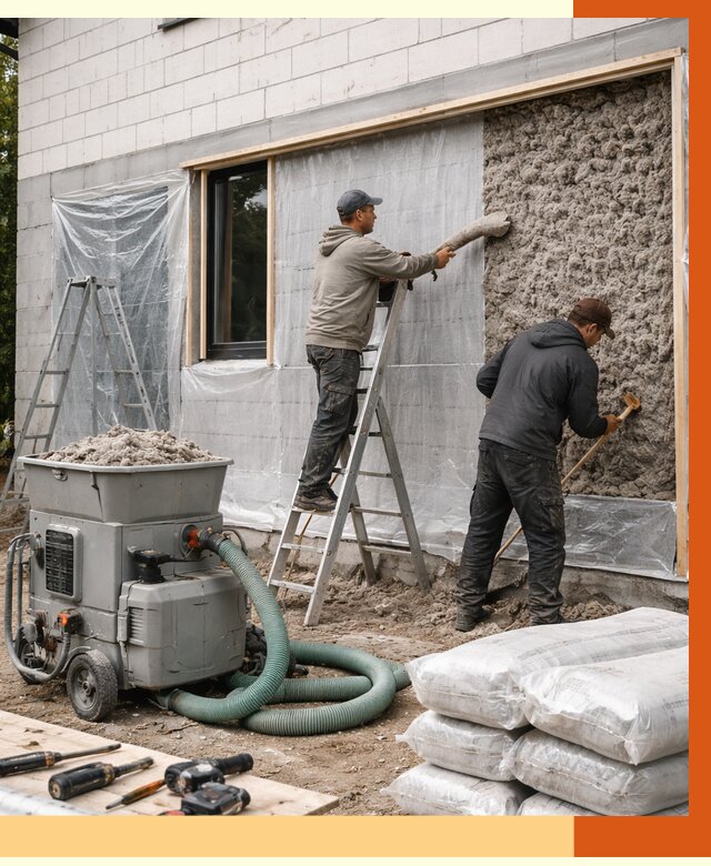 Утепление дома из газобетона эковатой в Саяногорске от 4609 руб./м2 | ТепломастерСнг