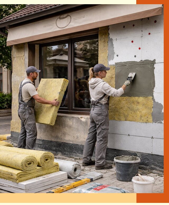 Утепление кафе в Саяногорске от 4302 руб/м2 — комплексно под ключ | ТепломастерСнг